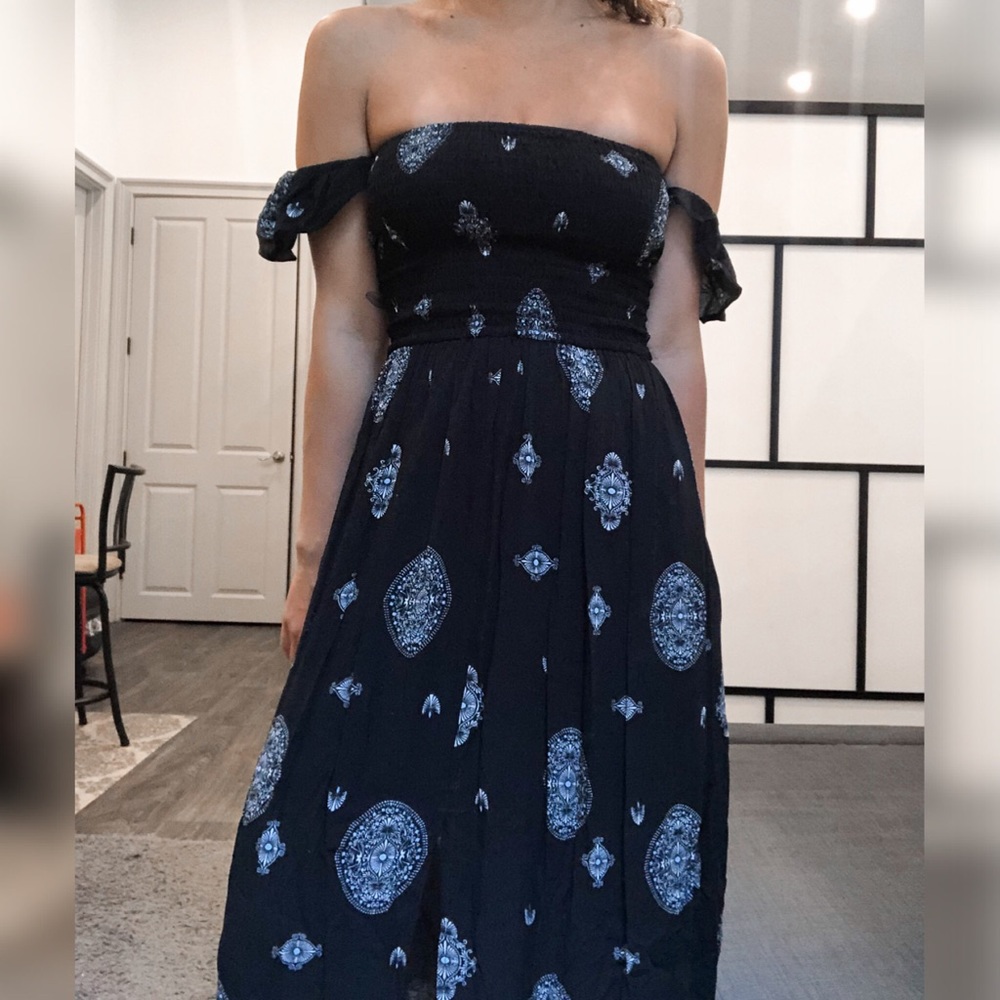 Shinesdar Off the Shoulder Maxi Dress